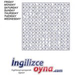 İngilizce Günler Bulmacası